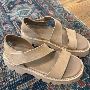 Pedro Garcia sandals with chunky sole, taupe suede.
